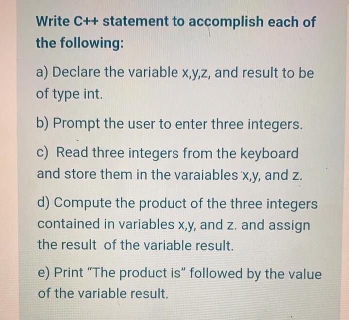 how to write a statement in c