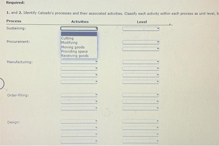 Solved Process Identificotion and Activity Classification | Chegg.com