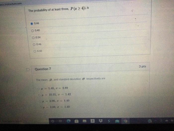 Solved Question 6 3 pts Use the probability distribution | Chegg.com