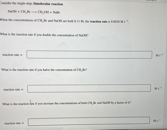 Solved Consider The Single-step, Bimolecular Reaction | Chegg.com