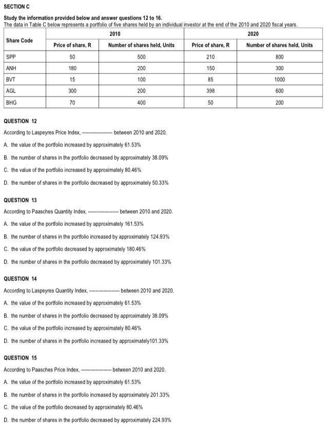 Solved SECTION CStudy the information provided below and | Chegg.com