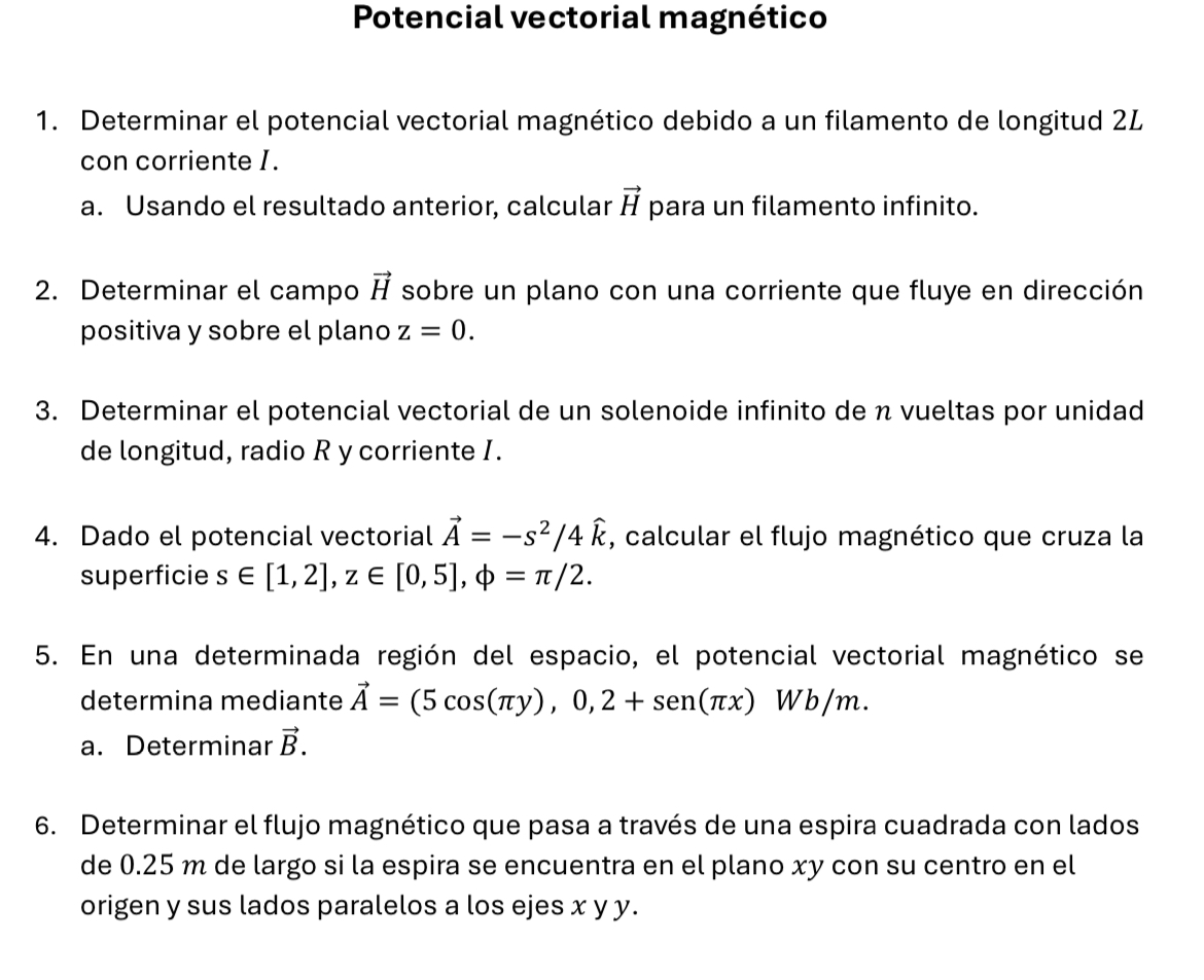 Solved Determinar el potencial vectorial magnético debido a | Chegg.com