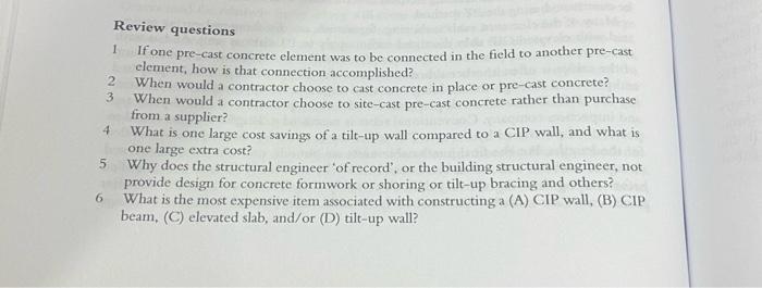 Solved 7 Concrete superstructureReview questions 1 If one | Chegg.com