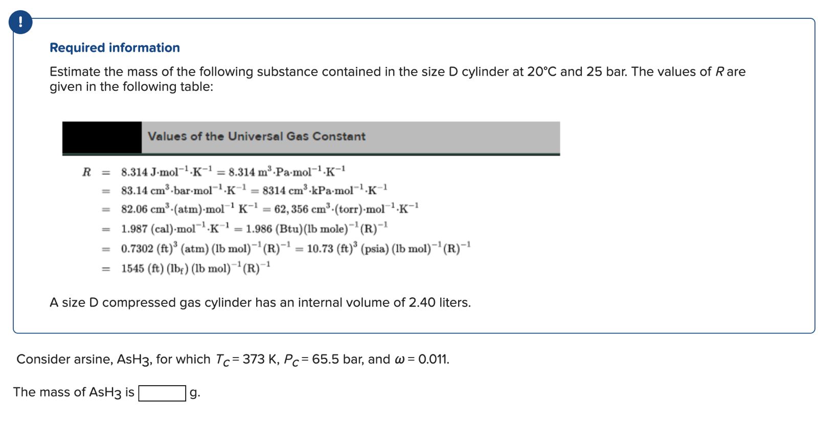 Solved !Required informationEstimate the mass of the | Chegg.com