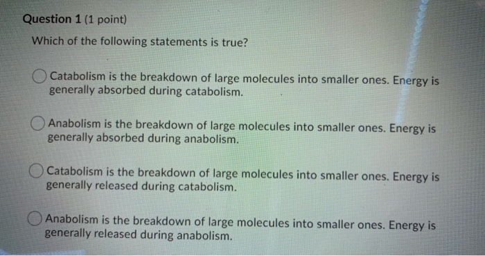 Solved Question 1 (1 point) Which of the following | Chegg.com