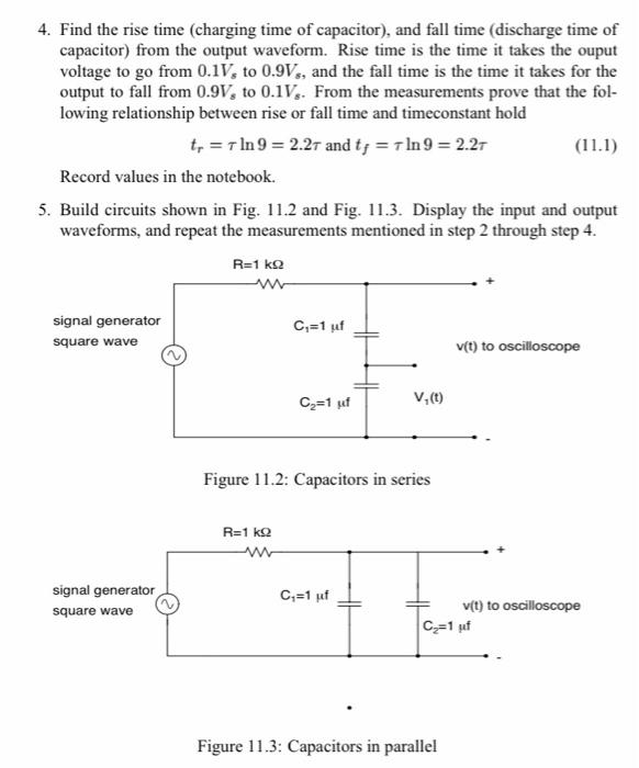 4. Find the rise time (charging time of capacitor), | Chegg.com