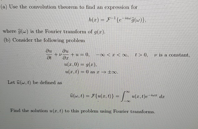 Solved A Use The Convolution Theorem To Find An Expression Chegg Com