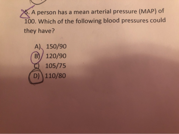 Solved A Person Has A Mean Arterial Pressure Map Of Chegg Com