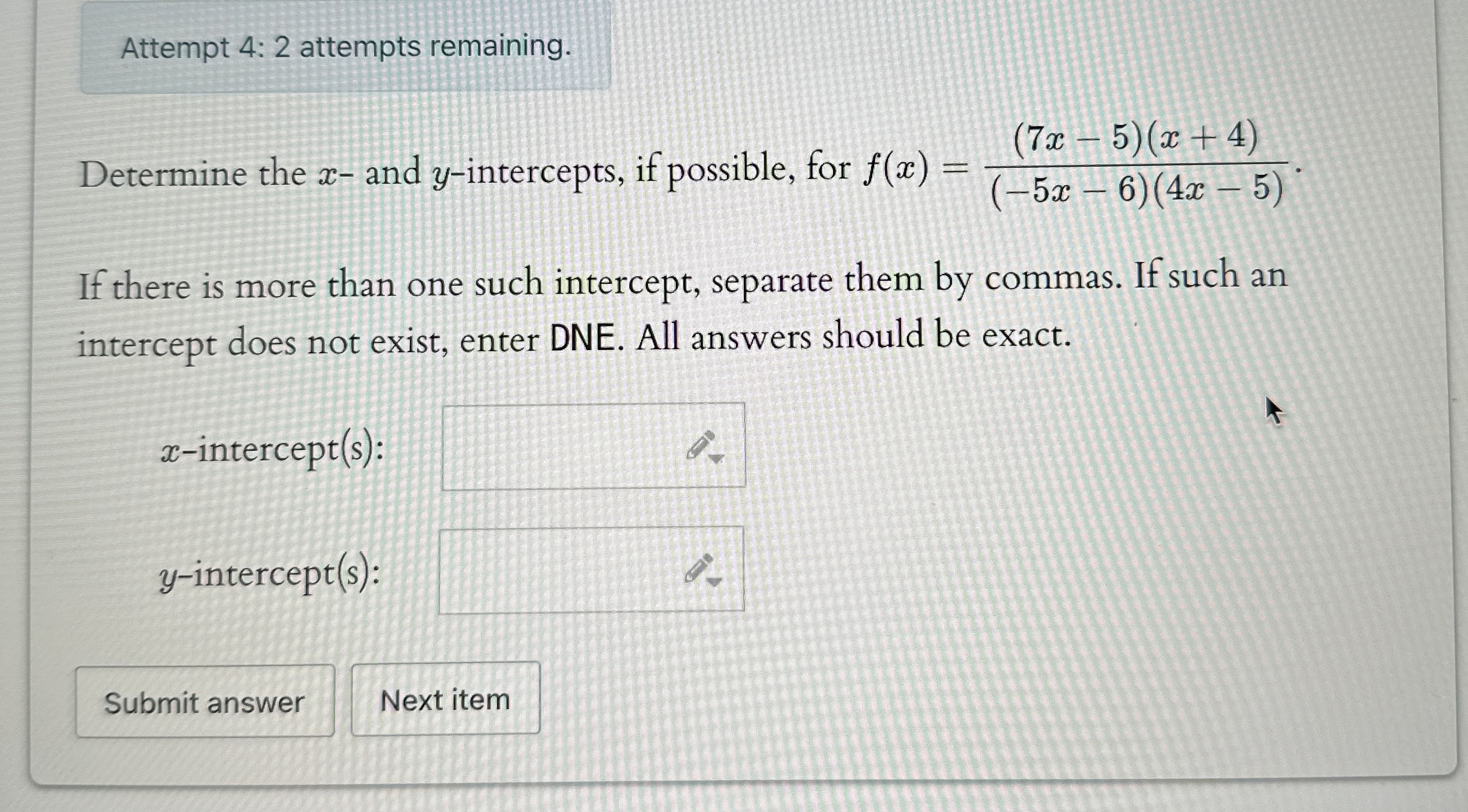 Solved Attempt 42 ﻿attempts remaining.Determine the x