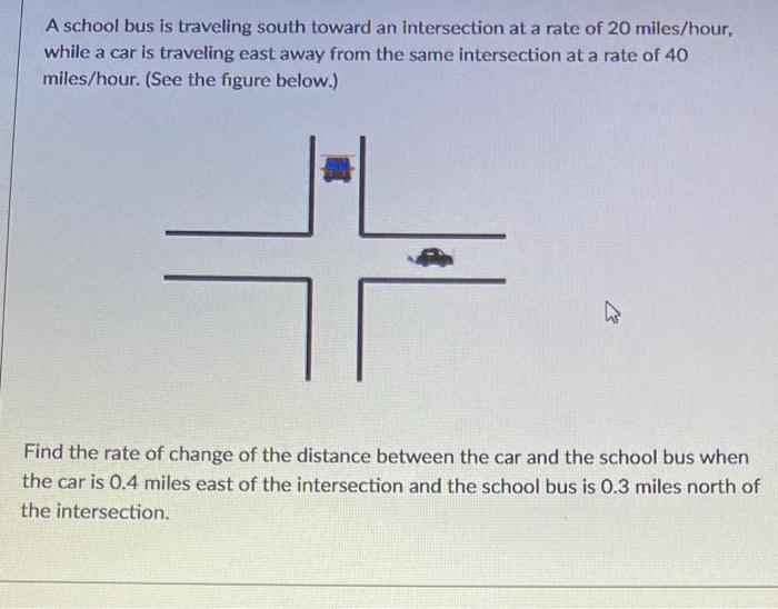 Solved A school bus is traveling south toward an Chegg