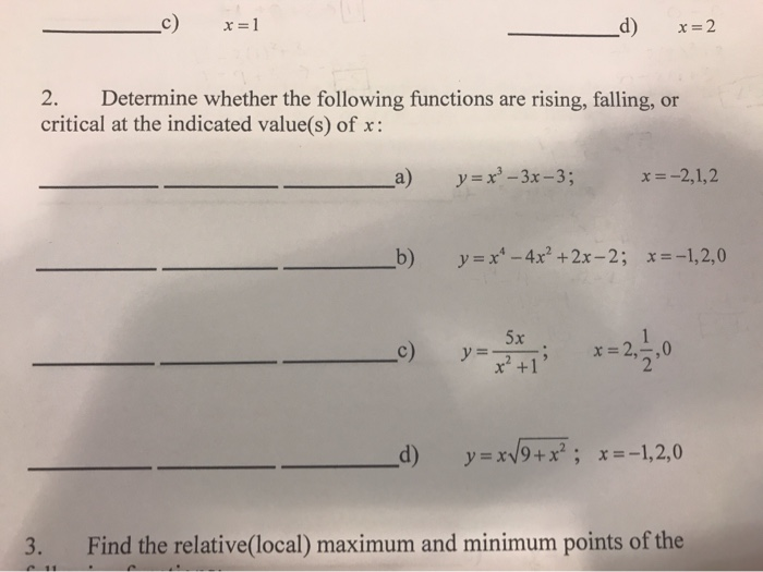 Solved c) _d) -2 Determine whether the following functions | Chegg.com