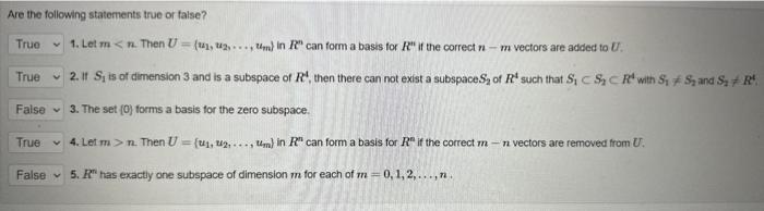 Solved Are the following statements true or false? 1. Let | Chegg.com