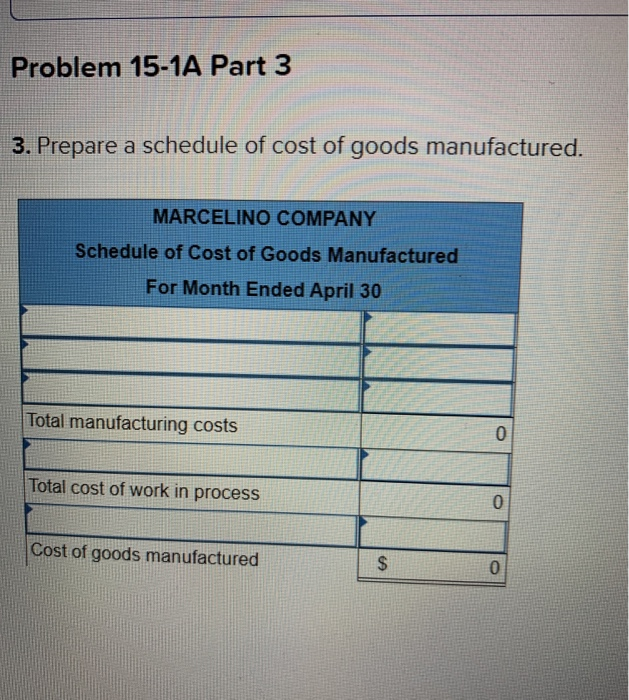 Solved Required Information Problem 15-1A Production Costs | Chegg.com