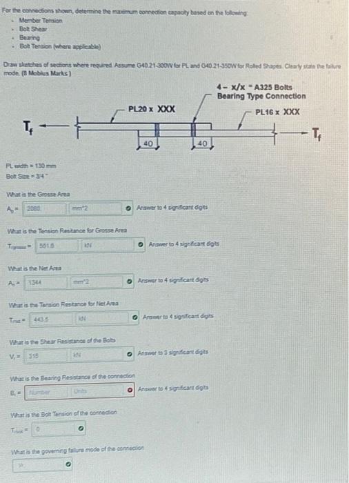 Solved Find the Bearing Resistance of the connection using
