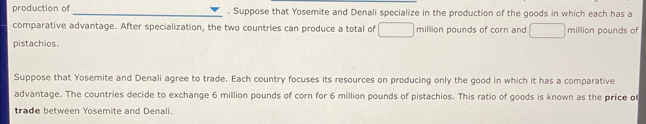 Solved production of . ﻿Suppose that Yosemite and Denali | Chegg.com