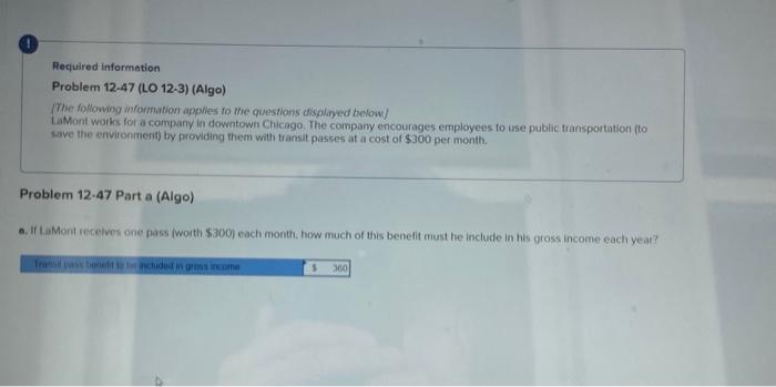 Solved Required information Problem 12-47 (LO 12-3) (Algo) | Chegg.com