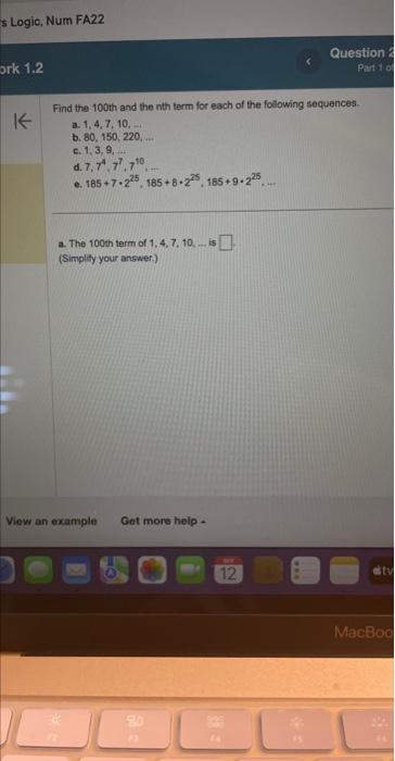 Solved Find the 100th and the nth term for each of the | Chegg.com