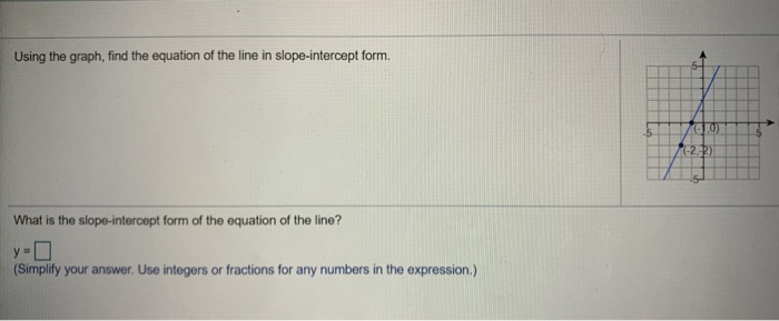 Solved Using the graph, find the equation of the line in | Chegg.com