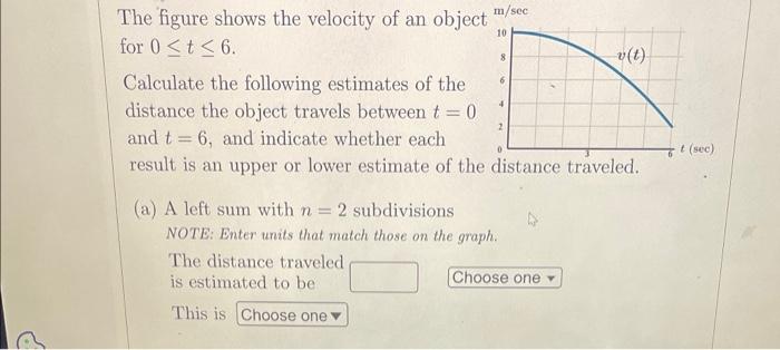 Solved The figure shows the velocity of an object for 0≤t≤6 | Chegg.com