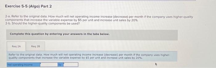 Solved Required Information Exercise 5-5 (Algo) Changes In | Chegg.com