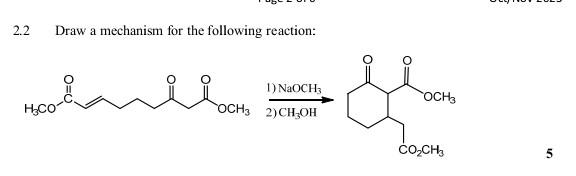 Solved 2.2 Draw a mechanism for the following reaction: | Chegg.com
