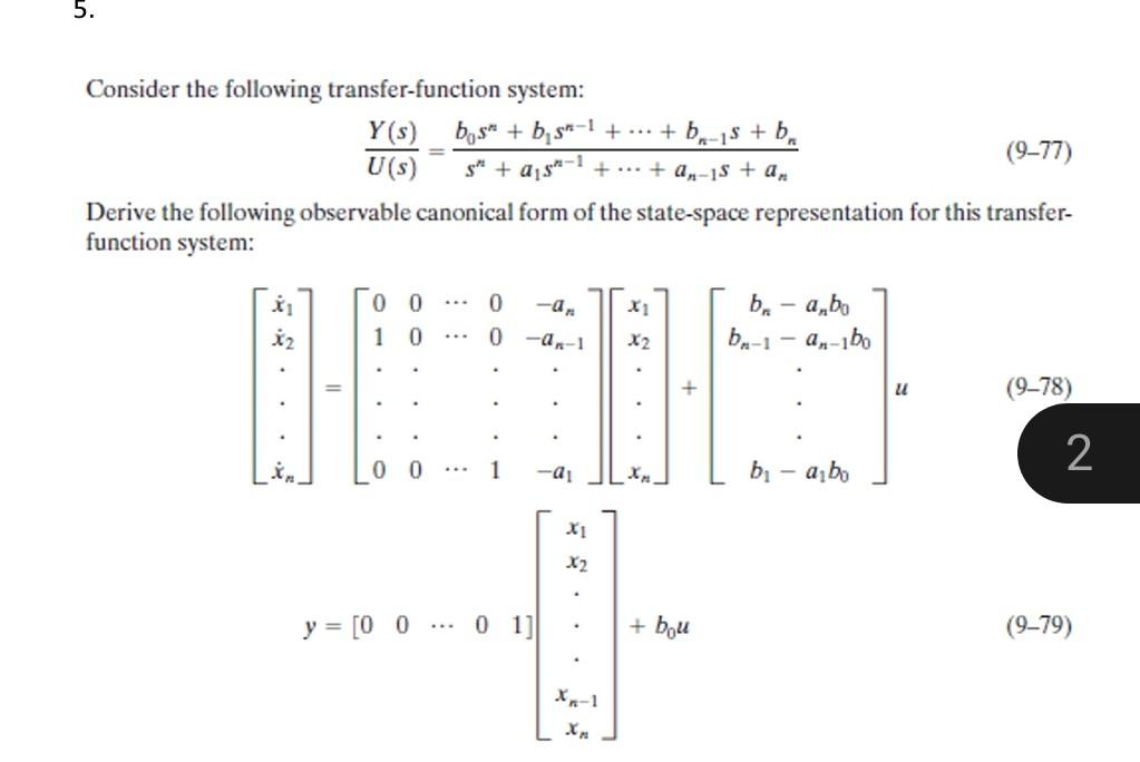 Solved 5. Consider The Following Transfer-function System: | Chegg.com