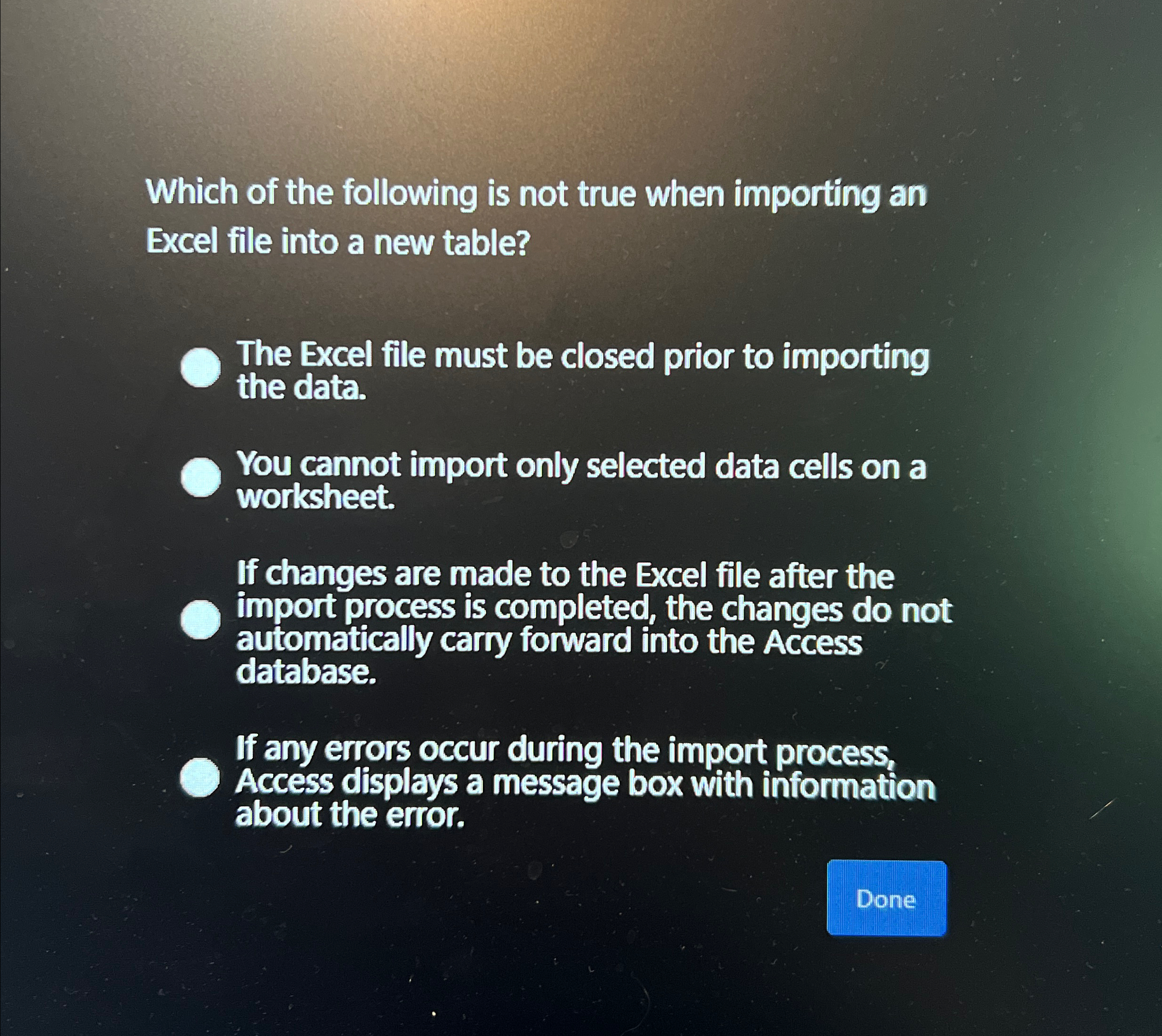 Solved Which of the following is not true when importing an | Chegg.com