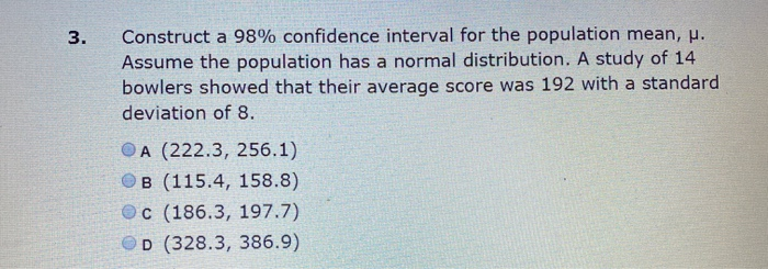 Solved Construct a 98% confidence interval for the | Chegg.com
