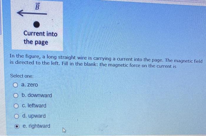Solved B Current into the page In the figure, a long | Chegg.com