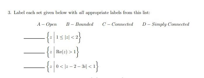 Solved 3. Label Each Set Given Below With All Appropriate | Chegg.com