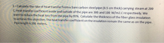 3 - Calculate the rate of heat transfer from a bare | Chegg.com