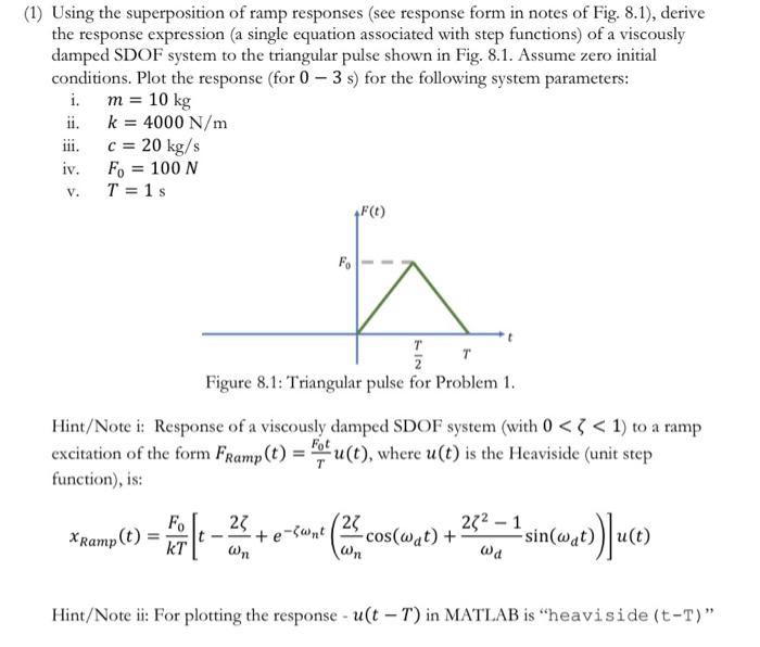 Solved (1) Using the superposition of ramp responses (see | Chegg.com