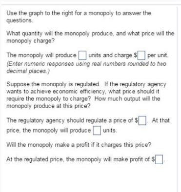 Solved Use the graph to the right for a monopoly to answer | Chegg.com