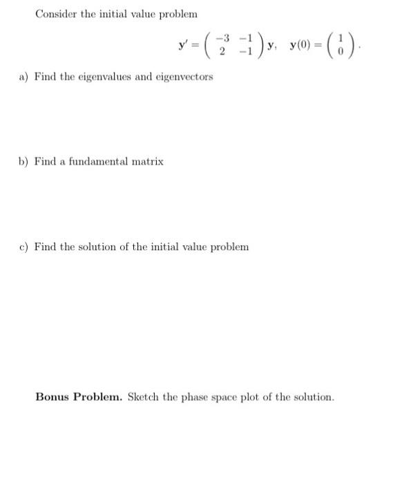 Solved Consider The Initial Value Problem | Chegg.com