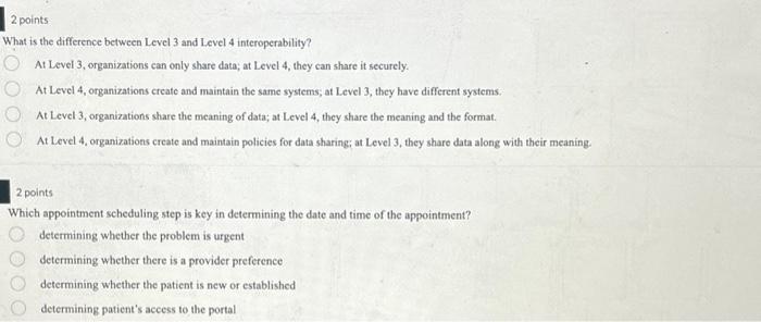 Solved 2 points What is the difference between Level 3 and | Chegg.com