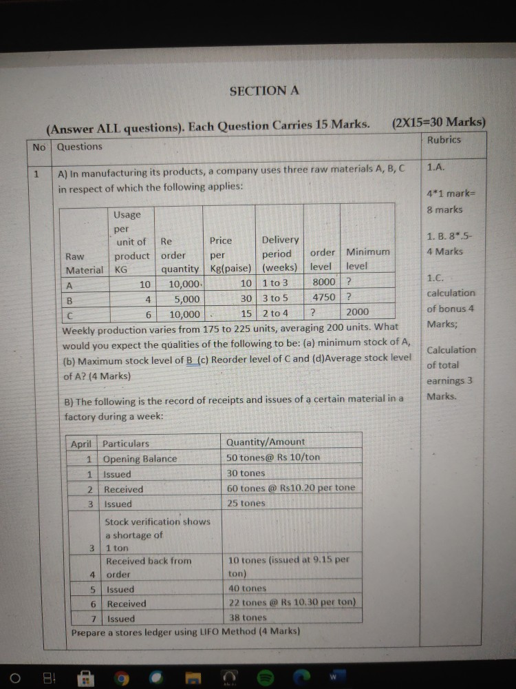 Solved SECTION A (Answer ALL Questions). Each Question | Chegg.com