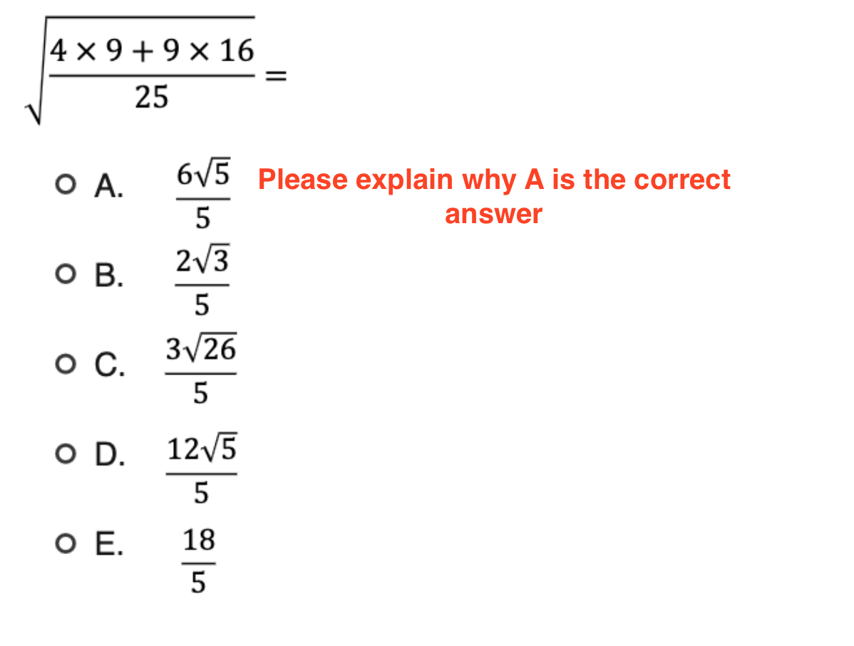 Solved 4×9+9×16252=A. 6525, Please explain why A is the | Chegg.com