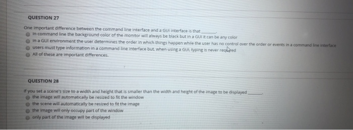 Solved QUESTION 27 One important difference between the | Chegg.com