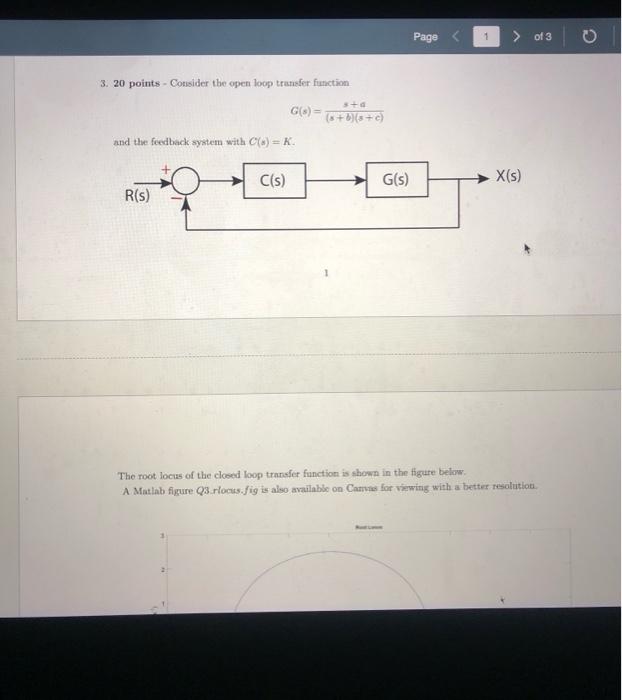 Solved Page 1 of 3 3. 20 points - Consider the open loop | Chegg.com