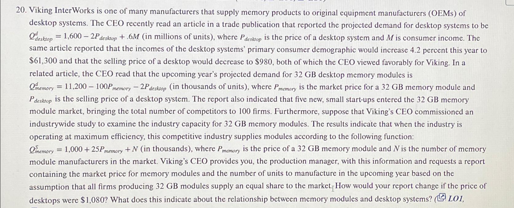 Solved Viking InterWorks is one of many manufacturers that | Chegg.com