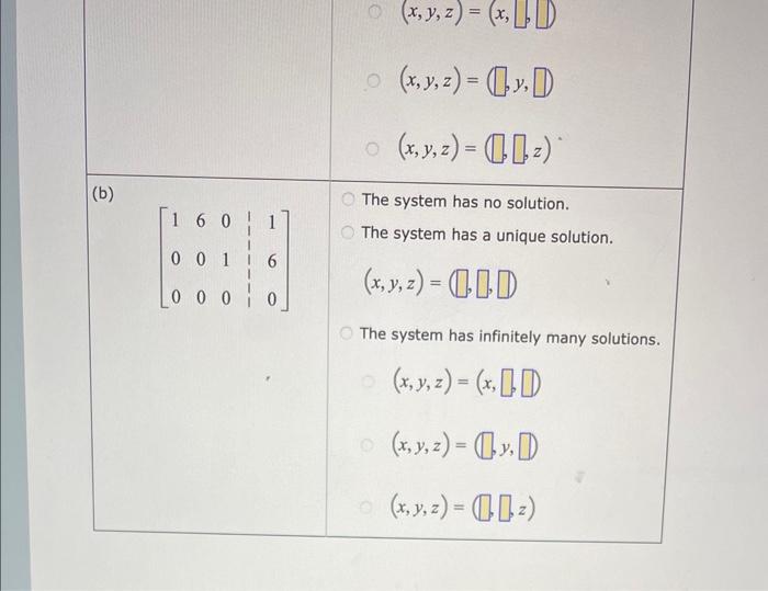 Solved Two augmented matrices for two linear systems in the | Chegg.com