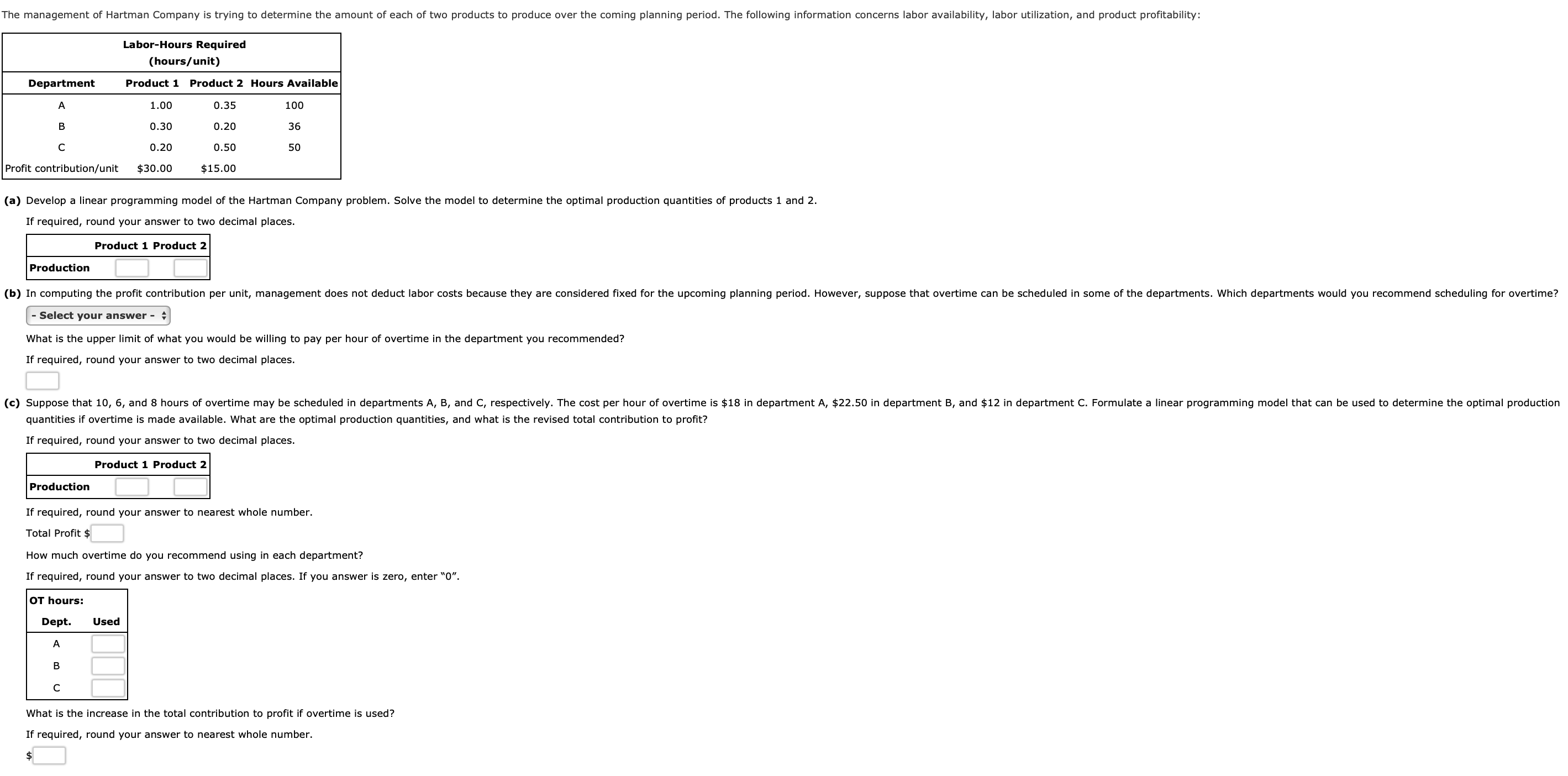 Solved (a) ﻿Develop a linear programming model of the | Chegg.com