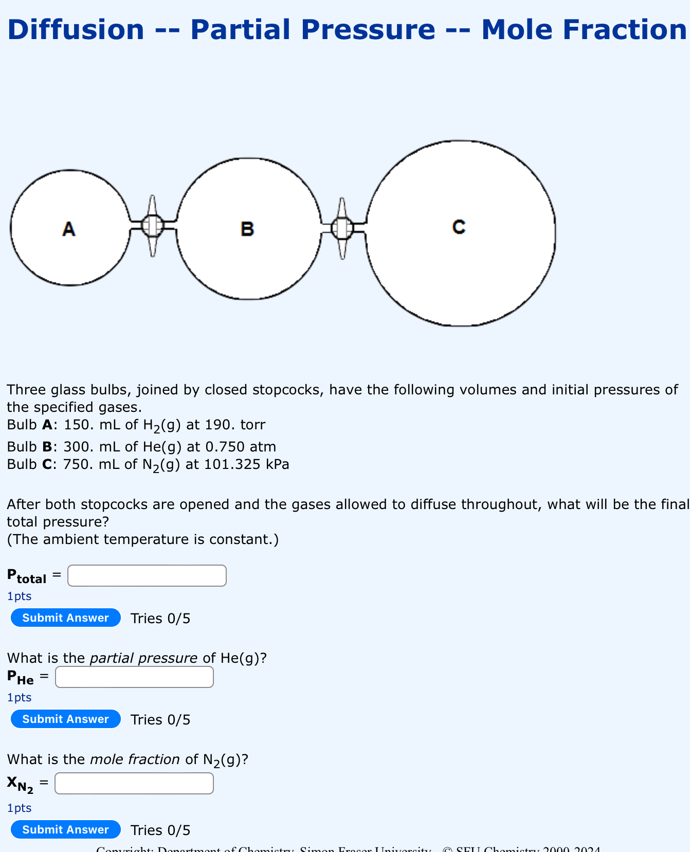 Solved Diffusion -- ﻿Partial Pressure -- ﻿Mole FractionThree | Chegg.com