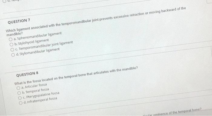 Solved QUESTION 1 What occurs with the dislocation of BOTH | Chegg.com