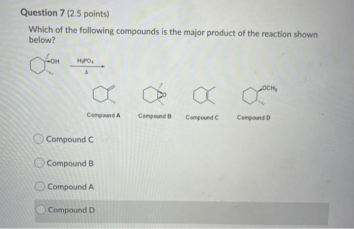 Solved Question 7 (2.5 points) Which of the following | Chegg.com