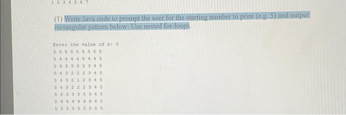 Solved (1) Write Java code to prompt the user for the | Chegg.com