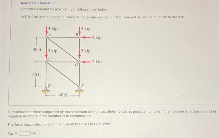 [Solved]: Required information. Consider a model for a two-