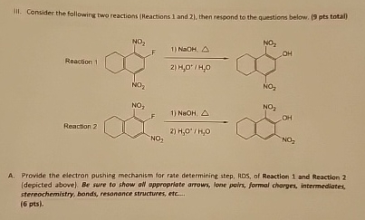 Solved III. Consider the following two reactions (Reactions | Chegg.com