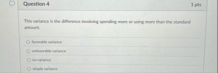 Solved Question 41 ﻿ptsThis variance is the difference | Chegg.com