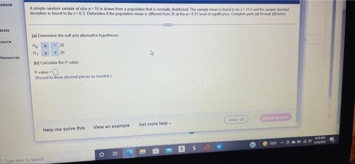 Solved ebook Notes ource Resources A simple random sample of | Chegg.com